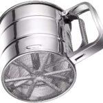 Anubhav Janni Flour Sifter Hand Press Stainless Steel Atta Corrosion Resistant Capacity Sieve Perfect Sugar Flour Coffee Powder Sugar Baking Kitchen Handle Fine Mesh (Pack Of 1 Pcs)