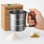 Anubhav Janni Flour Sifter Hand Press Stainless Steel Atta Corrosion Resistant Capacity Sieve Perfect Sugar Flour Coffee Powder Sugar Baking Kitchen Handle Fine Mesh (Pack Of 1 Pcs) - Image 2