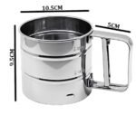 Anubhav Janni Flour Sifter Hand Press Stainless Steel Atta Corrosion Resistant Capacity Sieve Perfect Sugar Flour Coffee Powder Sugar Baking Kitchen Handle Fine Mesh (Pack Of 1 Pcs) - Image 3