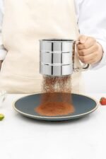 Anubhav Janni Flour Sifter Hand Press Stainless Steel Atta Corrosion Resistant Capacity Sieve Perfect Sugar Flour Coffee Powder Sugar Baking Kitchen Handle Fine Mesh (Pack Of 1 Pcs) - Image 6