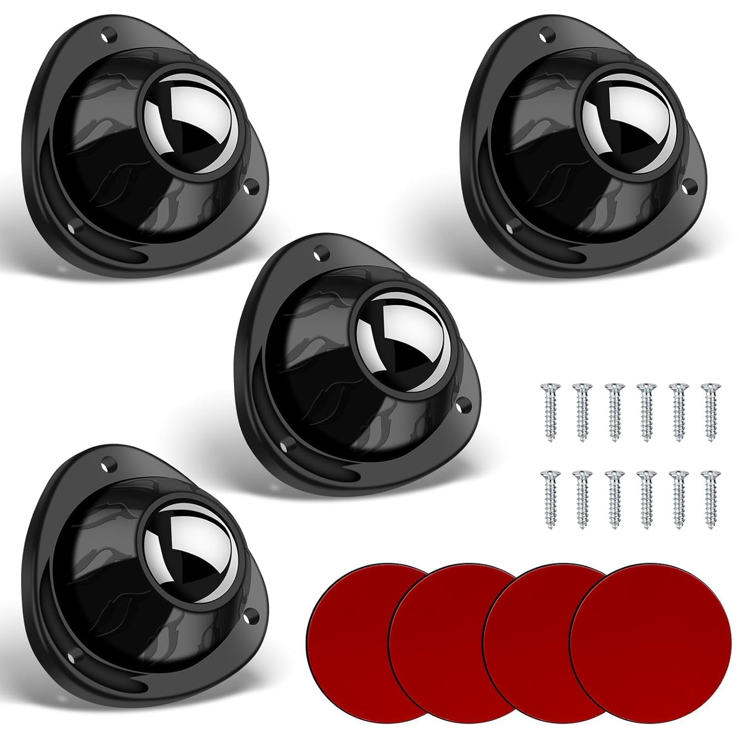 Anubhav Janni Triangle Furniture Wheel Black Wheels Wivel Steel Ball Caster Loading Capacity Low Profile Roller Appliance Storage Bins Self Adhesive Caster Swivel Furniture (Set Of 4 Pcs) Anubhav Janni Triangle Furniture Wheel Black Wheels Wivel Steel Ball Caster Loading Capacity Low Profile Roller Appliance Storage Bins Self Adhesive Caster Swivel Furniture (Set Of 4 Pcs) - Image 1