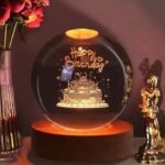 Anubhav Janni Galaxy Ball  Happy Birthday  3D Crystal with LED Wooden Base Solar System Night Light Lamp Powered Watching The Moon Stunning Design Home Office Kids Boys Girls (Pack Of 1 Pcs) - Image 3