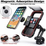 Anubhav Janni Waterproof Bike Mobile Phone Holder Fully Handlebar Mount Rotatable Bicycle Smartphones GPS Devices Rotating Case Sensitive Touch Screen Secure Shockproof Clamp (Pack Of 1 Pcs) - Image 4