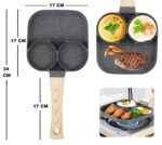 Anubhav Janni 3 In 1 Egg Frying Pan Non Stick Pan Blocks Fry Cooking Wooden Handle Omelette Round Detachable Ceramic Pancakes Omelettes Dosas Cast Iron Omelets Handle Grill Gas (Pack Of 1 Pcs) - Image 2