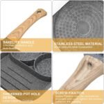 Anubhav Janni 3 In 1 Egg Frying Pan Non Stick Pan Blocks Fry Cooking Wooden Handle Omelette Round Detachable Ceramic Pancakes Omelettes Dosas Cast Iron Omelets Handle Grill Gas (Pack Of 1 Pcs) - Image 3