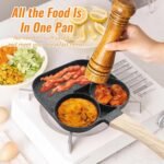 Anubhav Janni 3 In 1 Egg Frying Pan Non Stick Pan Blocks Fry Cooking Wooden Handle Omelette Round Detachable Ceramic Pancakes Omelettes Dosas Cast Iron Omelets Handle Grill Gas (Pack Of 1 Pcs) - Image 5
