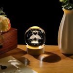 Anubhav Janni Galaxy Ball Flamingo 3D Crystail Baill With LED Wooden Base Solar System Night Light Crysital Biall Lamp Home Decor Table Lamp Bedside For Bedroom Living Room (Pack Of 1 Pcs) - Image 2