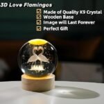 Anubhav Janni Galaxy Ball Flamingo 3D Crystail Baill With LED Wooden Base Solar System Night Light Crysital Biall Lamp Home Decor Table Lamp Bedside For Bedroom Living Room (Pack Of 1 Pcs) - Image 4