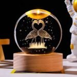 Anubhav Janni Galaxy Ball Flamingo 3D Crystail Baill With LED Wooden Base Solar System Night Light Crysital Biall Lamp Home Decor Table Lamp Bedside For Bedroom Living Room (Pack Of 1 Pcs) - Image 5