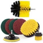 Anubhav Janni Car Drill Polishing Pad Power Scrubber Brush Set Attachment Pads Tile Multipurpose Brushes Cleaning Kitchen Flooring Surfaces Pool Bathroom Grout Tub Tile Car Shower (Set Of 8 Pcs)