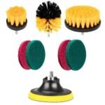 Anubhav Janni Car Drill Polishing Pad Power Scrubber Brush Set Attachment Pads Tile Multipurpose Brushes Cleaning Kitchen Flooring Surfaces Pool Bathroom Grout Tub Tile Car Shower (Set Of 8 Pcs) - Image 2