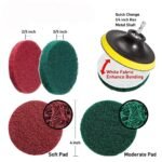 Anubhav Janni Car Drill Polishing Pad Power Scrubber Brush Set Attachment Pads Tile Multipurpose Brushes Cleaning Kitchen Flooring Surfaces Pool Bathroom Grout Tub Tile Car Shower (Set Of 8 Pcs) - Image 4