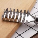 Anubhav Janni Steel Fish Kitchen Scale Scraper Remover Knife Peeler Skin Tools Stainless Sawtooth Cleaning Brush Machine Scaler Scraper Cutting Tool Silver (Set Of 2 Pcs) - Image 5