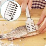Anubhav Janni Steel Fish Kitchen Scale Scraper Remover Knife Peeler Skin Tools Stainless Sawtooth Cleaning Brush Machine Scaler Scraper Cutting Tool Silver (Set Of 2 Pcs) - Image 7