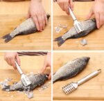 Anubhav Janni Steel Fish Kitchen Scale Scraper Remover Knife Peeler Skin Tools Stainless Sawtooth Cleaning Brush Machine Scaler Scraper Cutting Tool Silver (Set Of 2 Pcs) - Image 9