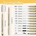 Anubhav Janni Black Fineliner Pen Set Micro Drawing Art Fine Line Waterproof Ink Artist Supplies Archival Inking Markers Liner Sketch Outline Anime Gifts Manga Sketching (Set Of Pcs) - Image 2
