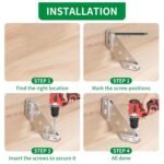 Anubhav Janni Steel Corner Fixer Heavy Duty Stainless Furniture Connectors Triangle Bracket Wood Frame Reinforcement Easy Install Drill Screws Universal Cabinets Drawers Tables (Set Of 10 Pcs) - Image 5