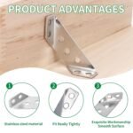 Anubhav Janni Steel Corner Fixer Heavy Duty Stainless Furniture Connectors Triangle Bracket Wood Frame Reinforcement Easy Install Drill Screws Universal Cabinets Drawers Tables (Set Of 10 Pcs) - Image 6