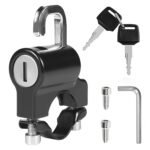Anubhav Janni Motorcycle Helmet Lock Motorbike Accessories Bike Handlebar Tubing Anti Theft Safety Metal Black 2 Keys Universal Handle Fixed Security Multi Function Bicycles (Pack Of 1 Pcs)