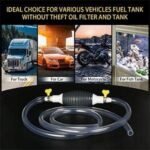 Anubhav Janni Fuel Transfer Pump 2 Mt Kit Tank Sucker Newest High Flow Hand Portable Manual Car Bike Liquid Pipe Siphon Tool For Petrol Diesel Water Petrol Easy Car (Pack Of 1 Pcs) - Image 6