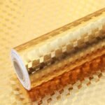Anubhav Janni Golden 3d Kitchen Stickers Oil Proof Aluminium Foil (60*200cm) Wallpaper Roll Waterproof Vinyl Kitchen Furniture Table Walls Home Office Living Room Bedroom Hote l(Pack Of 1 Pcs)