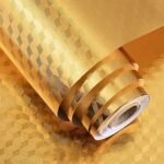 Anubhav Janni Golden 3d Kitchen Stickers Oil Proof Aluminium Foil (60*200cm) Wallpaper Roll Waterproof Vinyl Kitchen Furniture Table Walls Home Office Living Room Bedroom Hote l(Pack Of 1 Pcs) - Image 6