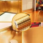 Anubhav Janni Golden 3d Kitchen Stickers Oil Proof Aluminium Foil (60*200cm) Wallpaper Roll Waterproof Vinyl Kitchen Furniture Table Walls Home Office Living Room Bedroom Hote l(Pack Of 1 Pcs) - Image 8