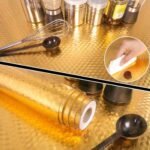 Anubhav Janni Golden 3d Kitchen Stickers Oil Proof Aluminium Foil (60*200cm) Wallpaper Roll Waterproof Vinyl Kitchen Furniture Table Walls Home Office Living Room Bedroom Hote l(Pack Of 1 Pcs) - Image 9