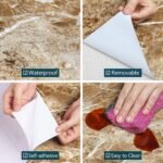 Anubhav Janni Light Marble Aluminium Foil Kitchen Sticker Paper (60*200cm) Wallpaper Roll Waterproof Vinyl Kitchen Furniture Table Walls Home Office Living Room Bedroom Hotel(Pack Of 1 Pcs) - Image 2