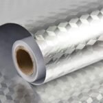 Anubhav Janni Silver 3d Kitchen Stickers Oil Proof Aluminium Foil Wallpaper Roll Waterproof Vinyl Kitchen Furniture Table Walls Home Office Living Room Bedroom Hotel(Pack Of 1 Pcs)