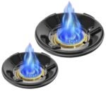 Anubhav Janni Black Gas Saver 220 Gm Burner Stand Jali Windproof Saving Ring Round Stand Suitable All Stove LPG Chulha Flame Protector Ring, Energy Guard Jali Home Kitchen (Pack Of 1 Pcs))