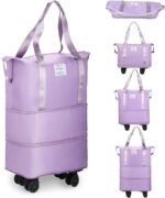 Anubhav Janni Duffle Trolly Bag Rolling With Wheels Expandable Foldable Wheels And Handle For Travel Luggage Carry On Duffel Bag Wheeled Travel Waterproof Bag Travelling (Pack Of 1 Pcs)
