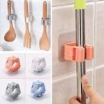 Anubhav Janni Broom Holder With Sticker Wall Mounted Clip With Adhesive Roller Grip Mop Tool Space Saving Mount Brooms Mops Plastic Self Stick Holder Stand Kitchen Bathroom Home (Set Of 3 Pcs) - Image 3