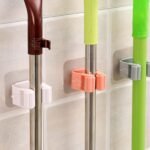 Anubhav Janni Broom Holder With Sticker Wall Mounted Clip With Adhesive Roller Grip Mop Tool Space Saving Mount Brooms Mops Plastic Self Stick Holder Stand Kitchen Bathroom Home (Set Of 3 Pcs) - Image 4