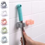 Anubhav Janni Broom Holder With Sticker Wall Mounted Clip With Adhesive Roller Grip Mop Tool Space Saving Mount Brooms Mops Plastic Self Stick Holder Stand Kitchen Bathroom Home (Set Of 3 Pcs) - Image 5