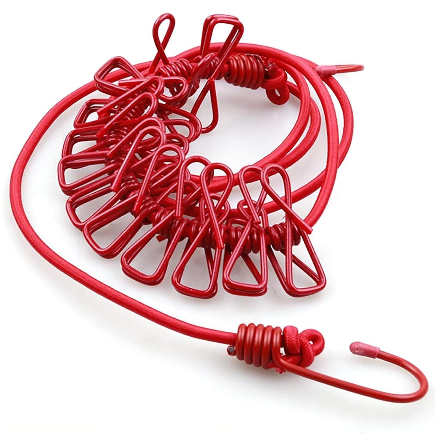 Anubhav Janni Cloth Line With Clip Drying Rope With Hooks Elastic Hanging For Clothes Travel Home Outdoor Travel Balcony Indoor Use Home Includes Clips Kapde (Pack Of 1 Pcs) Anubhav Janni Cloth Line With Clip Drying Rope With Hooks Elastic Hanging For Clothes Travel Home Outdoor Travel Balcony Indoor Use Home Includes Clips Kapde (Pack Of 1 Pcs) - Image 1