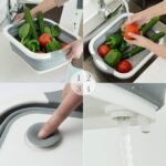 Anubhav Janni Cutting And Washing Board Silicone Collapsible Chopping Board Basket Drainer Plug Foldable Vegetable Tray Sink Draining Washbasin Kitchen Travel Outdoor (Pack Of 1 Pcs) - Image 2