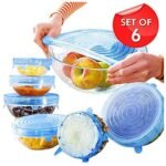 Anubhav Janni Silicone Lid Microwave Safe Silicone lids For Bowls Airtight Silicone Square Jars Mugs Cans Glassware Stretch Lids Dishwasher Freezer Safe Containers Jars Cups (Set Of 6 Pcs) - Image 3