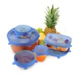 Anubhav Janni Silicone Lid Microwave Safe Silicone lids For Bowls Airtight Silicone Square Jars Mugs Cans Glassware Stretch Lids Dishwasher Freezer Safe Containers Jars Cups (Set Of 6 Pcs) - Image 4