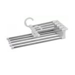 Anubhav Janni 5 In 1 Cloth Hanger 2 Step Foldable Hangers Clothes Hanging Pant Wardrobe Magic Space Saving Rack Stainless Steel Clothes Hanging Fordable All Types Clothes Home (Pack Of Pcs)