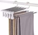 Anubhav Janni 5 In 1 Cloth Hanger 2 Step Foldable Hangers Clothes Hanging Pant Wardrobe Magic Space Saving Rack Stainless Steel Clothes Hanging Fordable All Types Clothes Home (Pack Of Pcs) - Image 2