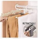 Anubhav Janni 5 In 1 Cloth Hanger 2 Step Foldable Hangers Clothes Hanging Pant Wardrobe Magic Space Saving Rack Stainless Steel Clothes Hanging Fordable All Types Clothes Home (Pack Of Pcs) - Image 4