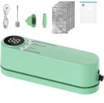 Anubhav Janni Mini Vacuum Sealer Machine For Packing Cordless Portable Packaging USB Rechargeable Digital LED Display Compact Food Kitchen Travel Rechargeable Air Pump (Pack Of 1 Pcs)