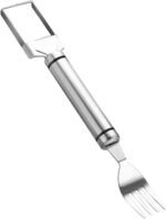 Anubhav Janni 2 In 1 Watermelon Fork Slicer Spoon Cutter Fruit Tool Cutter Stainless Steel Knife Outdoor Gadget Tool Cutter Easy Cubes Home Party Picnic Kitchen Camping Summer (Set Of Pcs)