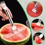 Anubhav Janni 2 In 1 Watermelon Fork Slicer Spoon Cutter Fruit Tool Cutter Stainless Steel Knife Outdoor Gadget Tool Cutter Easy Cubes Home Party Picnic Kitchen Camping Summer (Set Of Pcs) - Image 8