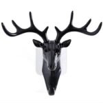 Anubhav Janni Deer Head Key Holder Hook Self Adhesive Wall Door Hook Hanger Bag Keys Sticky Mount Plastic Creative Traceless Three Dimensional Hanging Plastic Combo Self Adhesive (Set Of 2 Pcs)