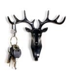 Anubhav Janni Deer Head Key Holder Hook Self Adhesive Wall Door Hook Hanger Bag Keys Sticky Mount Plastic Creative Traceless Three Dimensional Hanging Plastic Combo Self Adhesive (Set Of 2 Pcs) - Image 2