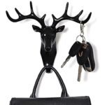 Anubhav Janni Deer Head Key Holder Hook Self Adhesive Wall Door Hook Hanger Bag Keys Sticky Mount Plastic Creative Traceless Three Dimensional Hanging Plastic Combo Self Adhesive (Set Of 2 Pcs) - Image 3