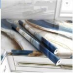 Anubhav Janni Blue Brown Marble Foil Natural Ocean Wallpaper Waterproof And Oil Proof Self Adhesive Stickers Furniture Kitchen Cabinets Almirahs Wardrobes Tabletops Home Office (Pack Of 1 Pcs)