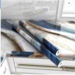 Anubhav Janni Blue Brown Marble Foil Natural Ocean Wallpaper Waterproof And Oil Proof Self Adhesive Stickers Furniture Kitchen Cabinets Almirahs Wardrobes Tabletops Home Office (Pack Of 1 Pcs)